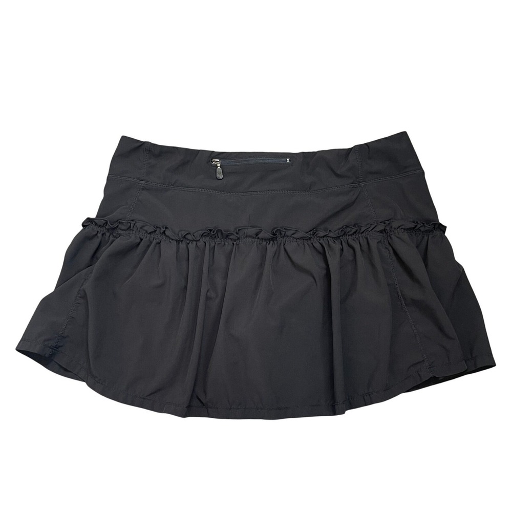 Kyodan Skort Athletic Ruffle Hem Tennis Golf Pickleball Activewear Skirt Black M - Picture 3 of 9